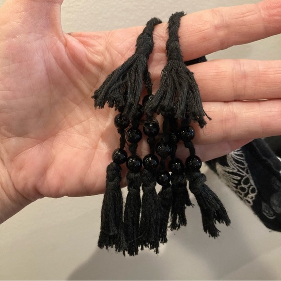 MARCUS ADLER Sz O/S Embroidered Floral Beaded Tassels Beach  Cover Up Kimono - Picture 8 of 11